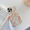 Gold leaf design TPU phone case for iPhone with nature pattern on back