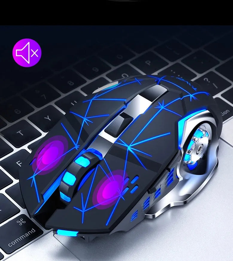 Black or white wireless optical mouse with six buttons and normal size for laptop use