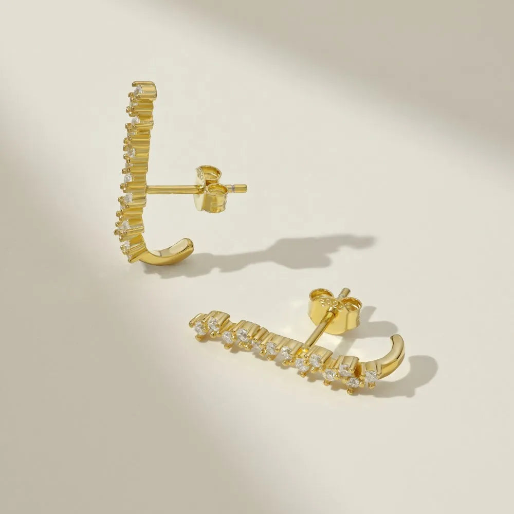 925 silver earrings for women with electroplated finish, 3.8 x 22mm, two colour options DY1D0375SGWH DY1D0375SWWH