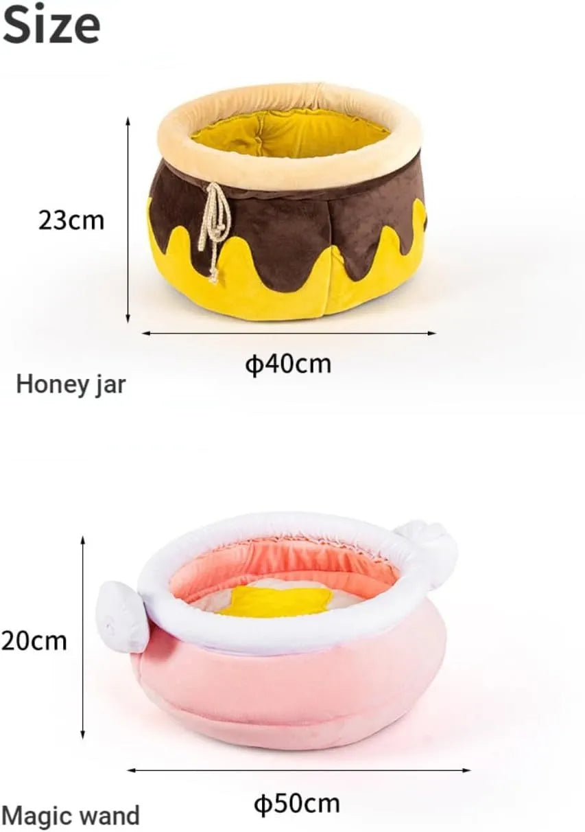 Pink honey pot magic shape cat sofa bed with removable pad for small pets
