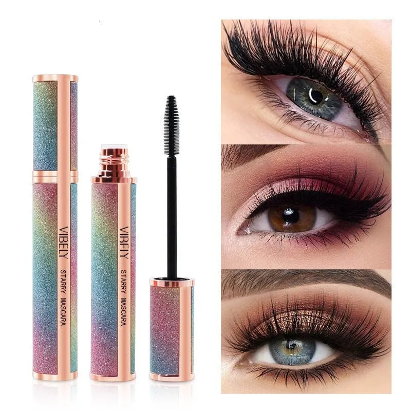 4D waterproof black mascara tube showing English packaging for export sales