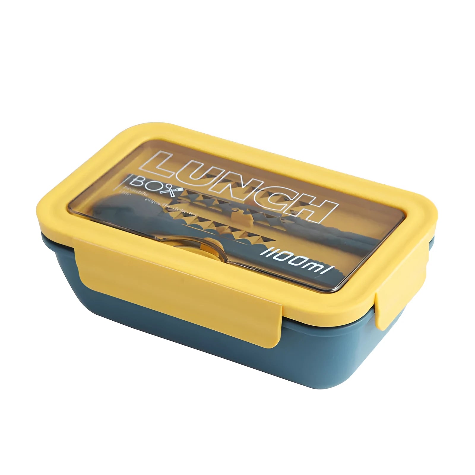 Four-layer partitioned bento box in Nordic design showing separate food compartments