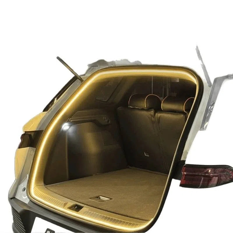 Universal car boot light strip in warm or white light, 2 m or 4 m, with pins and belt tool for rear trunk and tail box