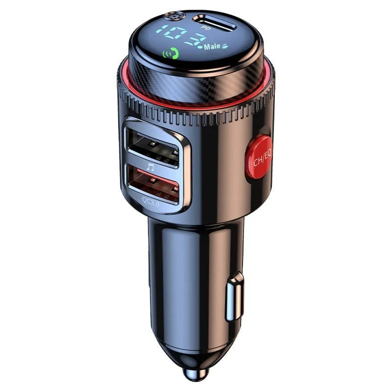 T23 Car MP3 Bluetooth Player with FM transmitter, PD fast charge, 1.2-inch ABS cigarette lighter unit