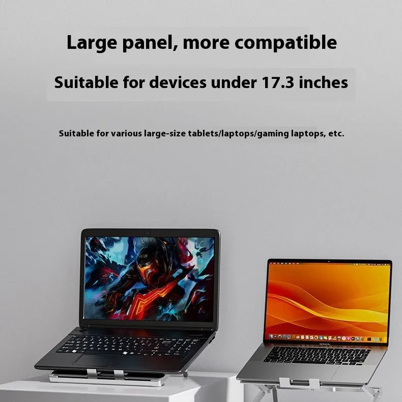 Aluminium alloy folding notebook cooling rack shown in ordinary style colour