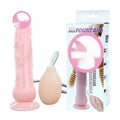 Flesh-coloured realistic suction cup dildo with strong base, shown next to a 20cm ruler for scale.