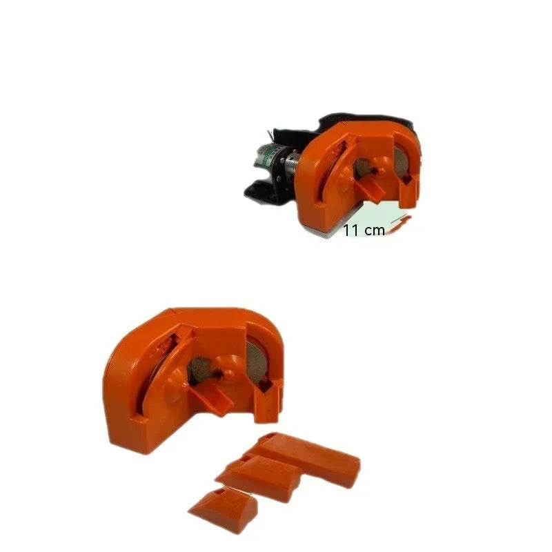 Portable grinding drill tool with orange and black sander sets and replacement grinding wheels