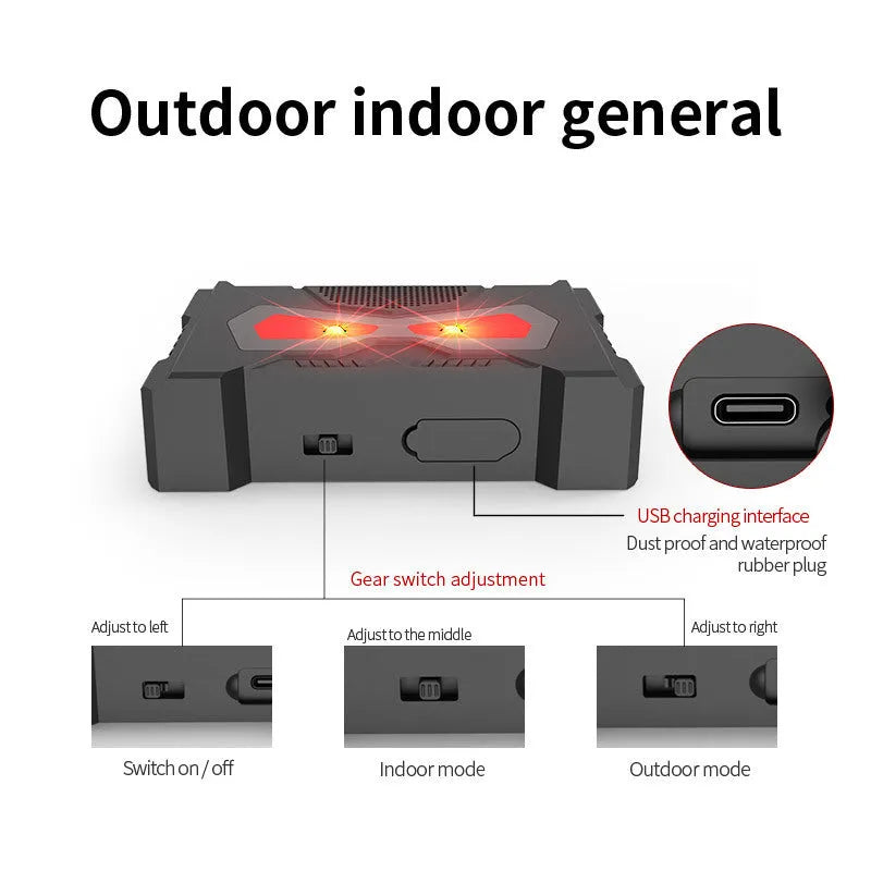 Black animal-shaped solar ultrasonic repeller for outdoor garden pest control
