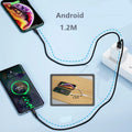 Black and red dual-headed Android fast charging cable with braided nylon exterior