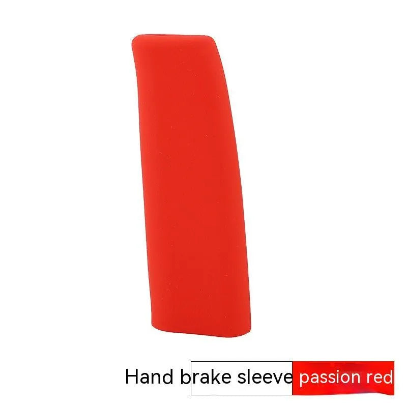 Universal silicone handbrake sleeve for cars in black, gray, beige, red, and blue colours