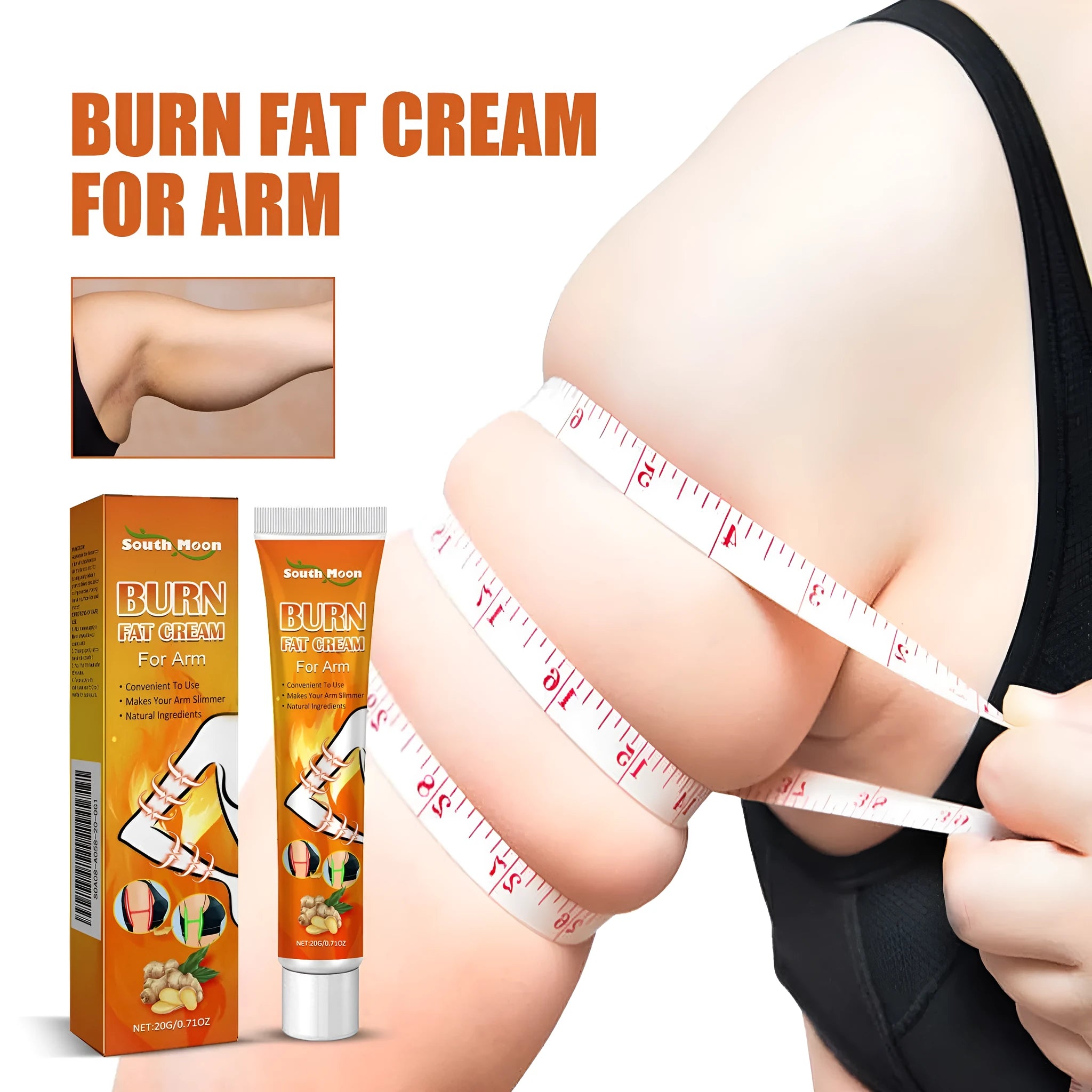 20g tube of body firming massage cream with Sophora flavescens and peppermint oil.