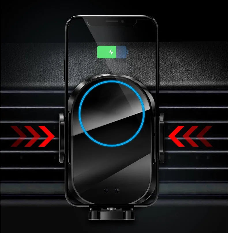 Black car wireless charger navigation bracket, snap-in mount, 113mm x 70mm x 96mm