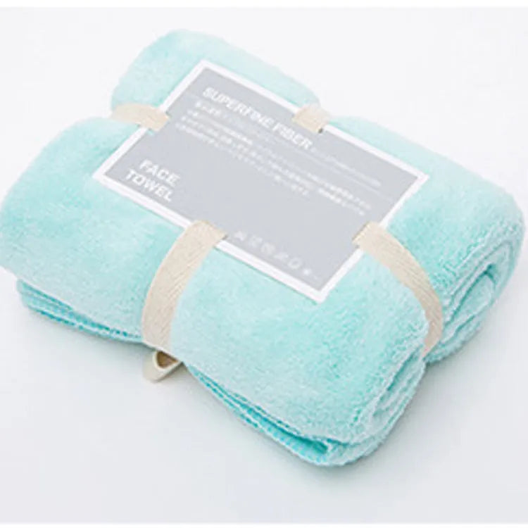 Soft yoga towel in pink superfine fibre measuring 34x80cm for moisture absorption