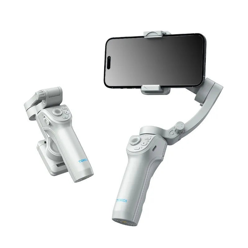Grey nylon portable folding intelligent gimbal for smartphone video stabilisation