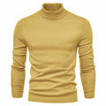 Men's slim fit turtleneck pullover sweater in viscose, long sleeve casual top, sizes S to XXL