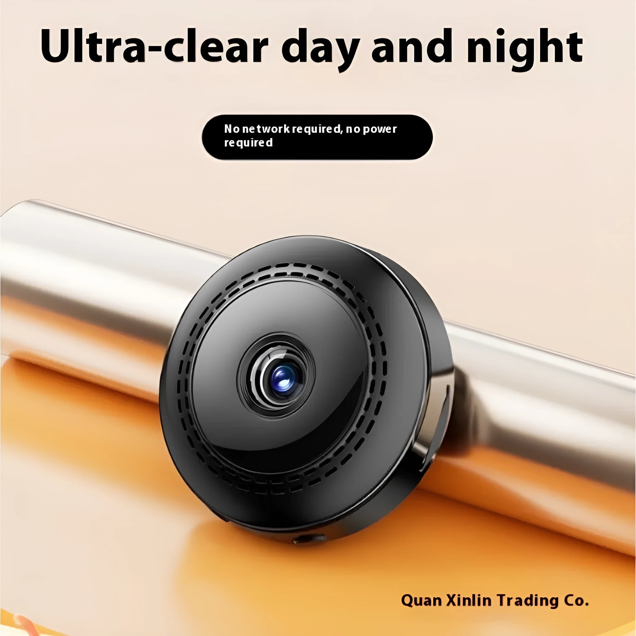 Wireless 360-degree security camera with night vision LEDs for remote monitoring