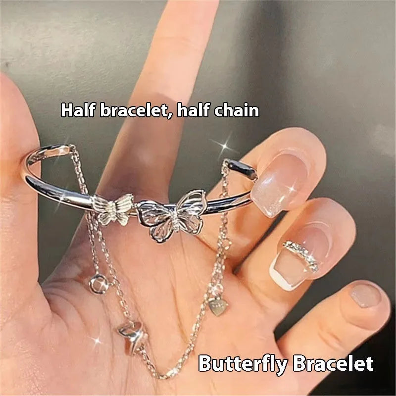 Chinese style glass bamboo leaf bracelet for women with manual craft details.