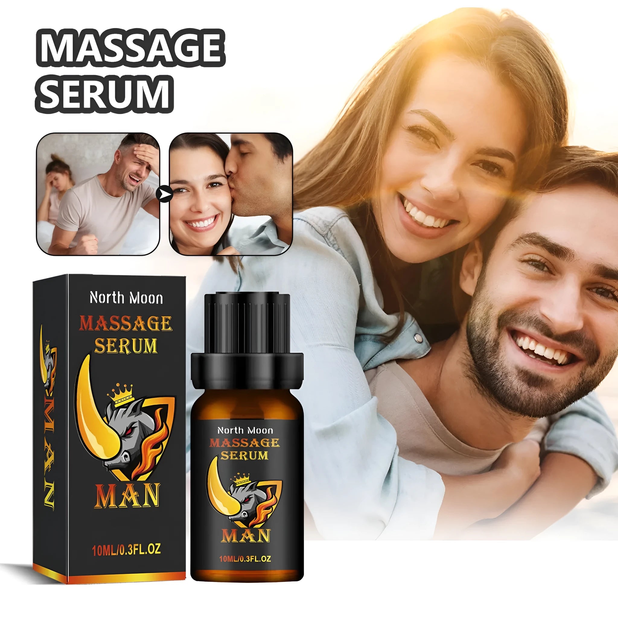 10ml bottle of men's body care essential oil blend with ginger root oil and vitamin E