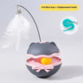 Electric cat toy tumbler with plastic teaser stick in multiple colour options