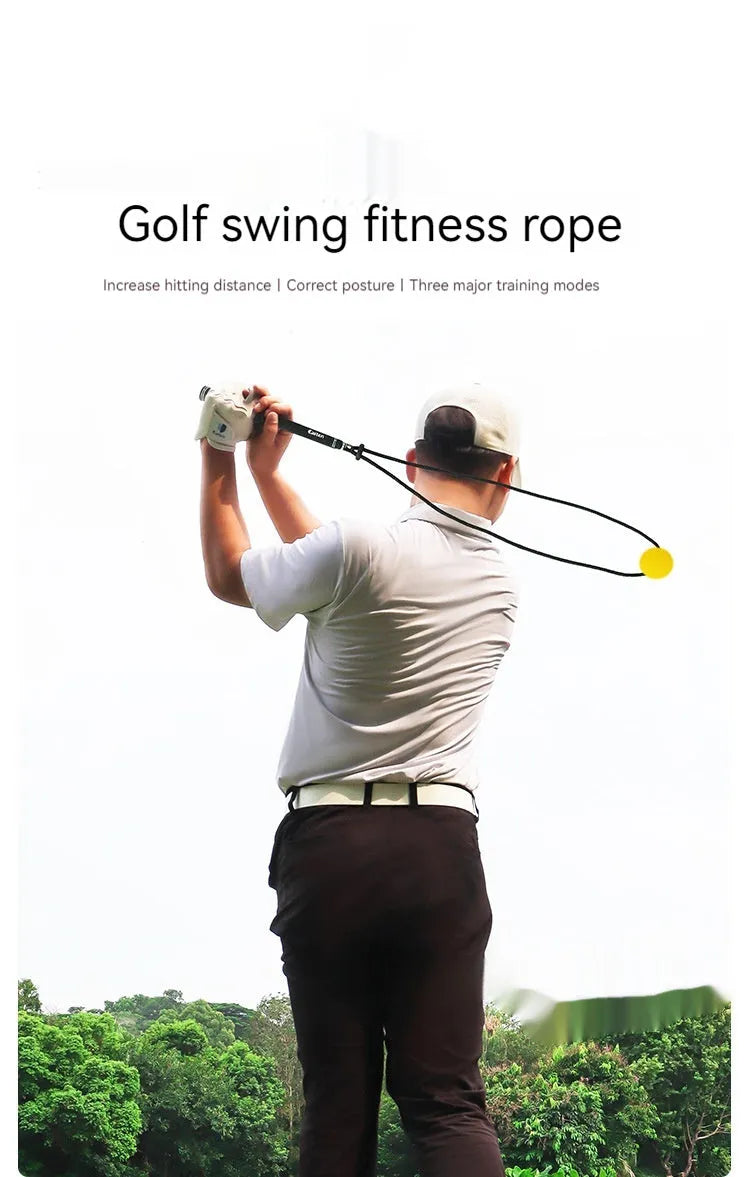 Black silicone elastic golf swing trainer for physical correction practice