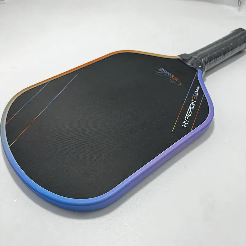 Aurora Multicolor Hyperion 3s pickleball racket with T700 carbon fibre matte finish showing 418x190mm dimensions