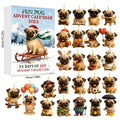 Pug style 2 cartoon anime acrylic Christmas tree ornament in blind box packaging