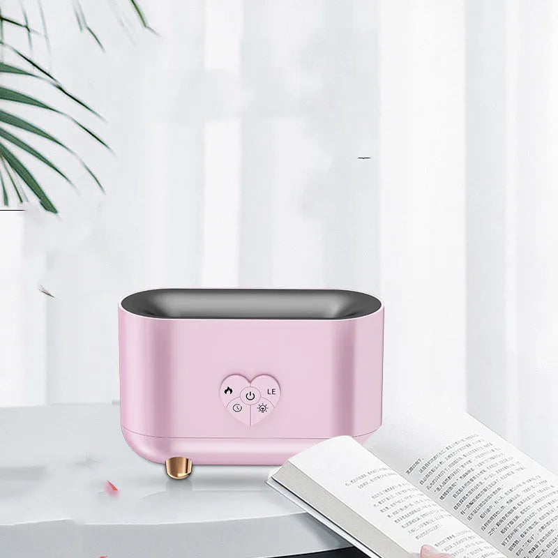 Creativity simulation fire love flame humidifier in white with USB cable and remote control