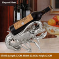 European style lobster-shaped wine rack ornament in rose gold or elegant silver resin