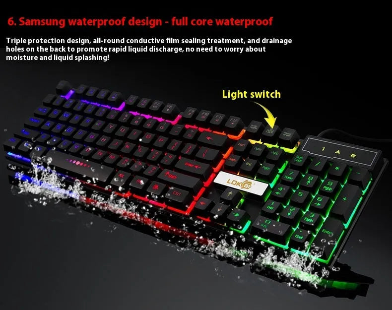 White and black glowing USB cable for gaming keyboards with illuminated light effect