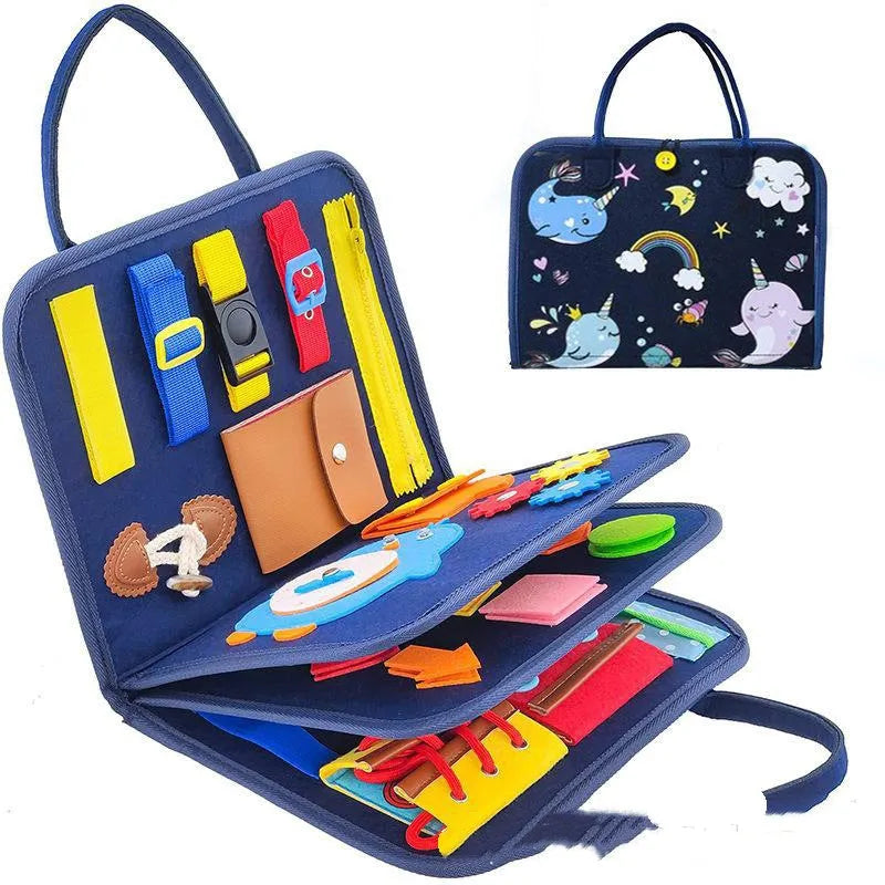 Felt learning early education board DIY action toy measuring 28x23x3cm in a multicolour style for hands-on preschool play