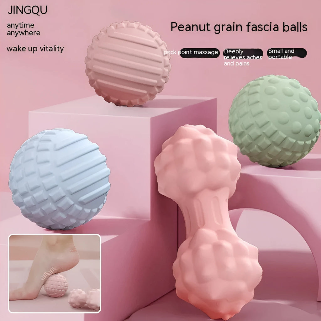 TPR foot massage ball in blue, green, pink, or purple colours with 6cm diameter