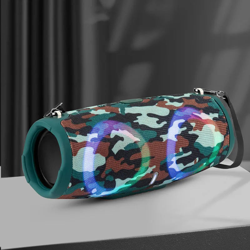 War Drum portable Bluetooth speaker with RGB coloured lights in multiple colour options.