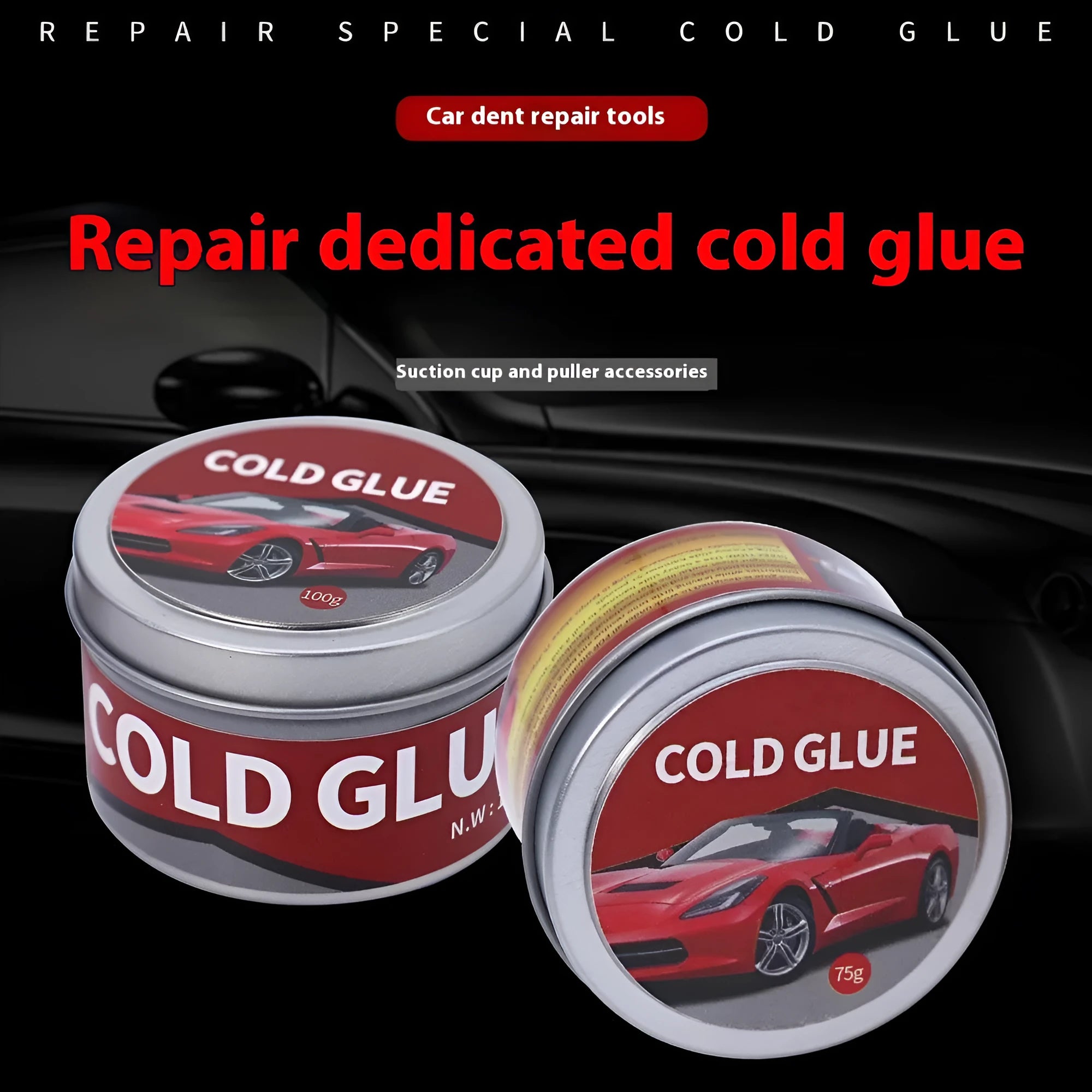 Tube of automobile dent repair cold glue for car body depression restoration