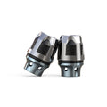 A pair of anodised aluminium fork cups for motorcycle or electric car front axles, shown in a selection of colours.