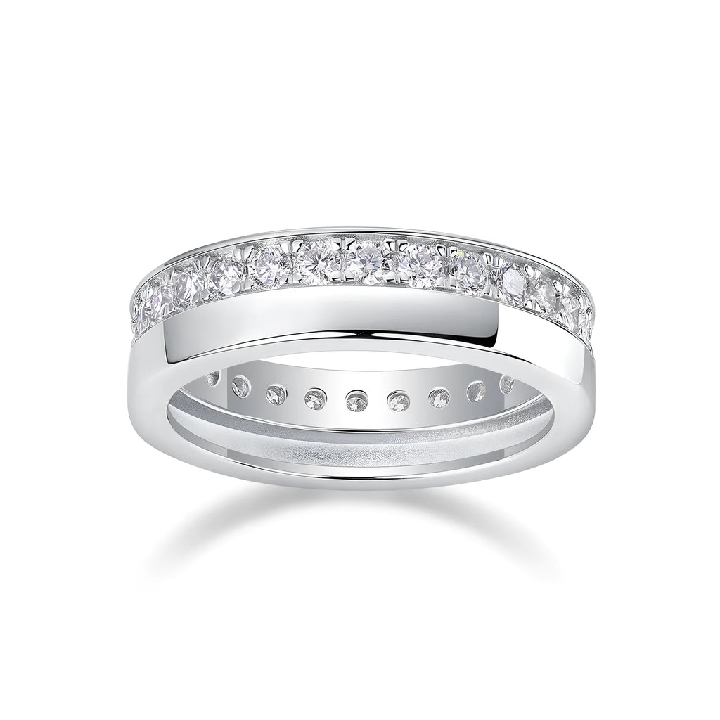 Star River moissanite wedding ring set S925 silver gold-plated with GRA certificate