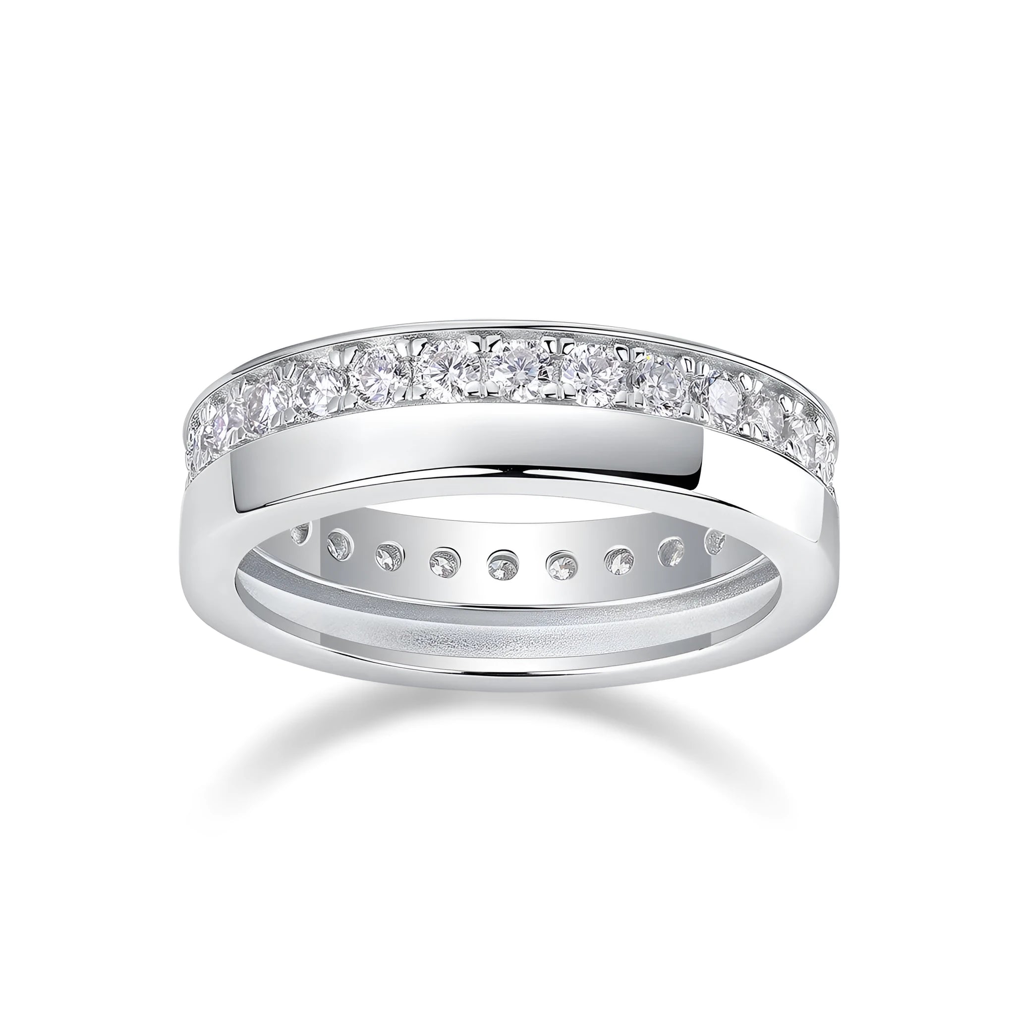 Star River moissanite wedding ring set S925 silver gold-plated with GRA certificate