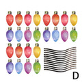 Christmas magnetic light bulb reflective paste set with 24 bulbs and 12 wires for metal surfaces