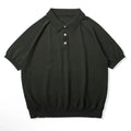 Retro knitted cotton short-sleeved T-shirt in slim fit style showing colour options