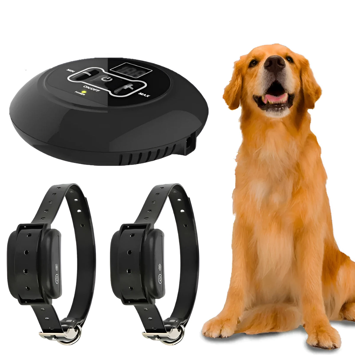 Pet wireless trainer and bark stop device with digital display transmitter and waterproof rechargeable receiver for dogs