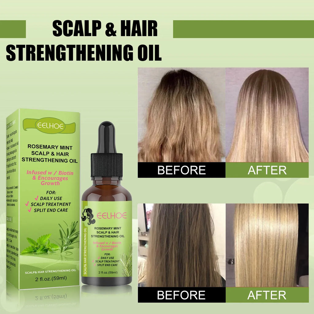 59ml rosemary mint hair growth fluid bottle with natural plant extracts for scalp massage