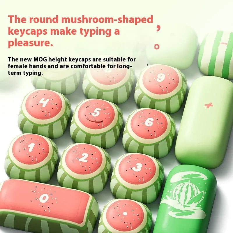 PBT mechanical keyboard key caps with mushroom shape and watermelon theme sublimation print