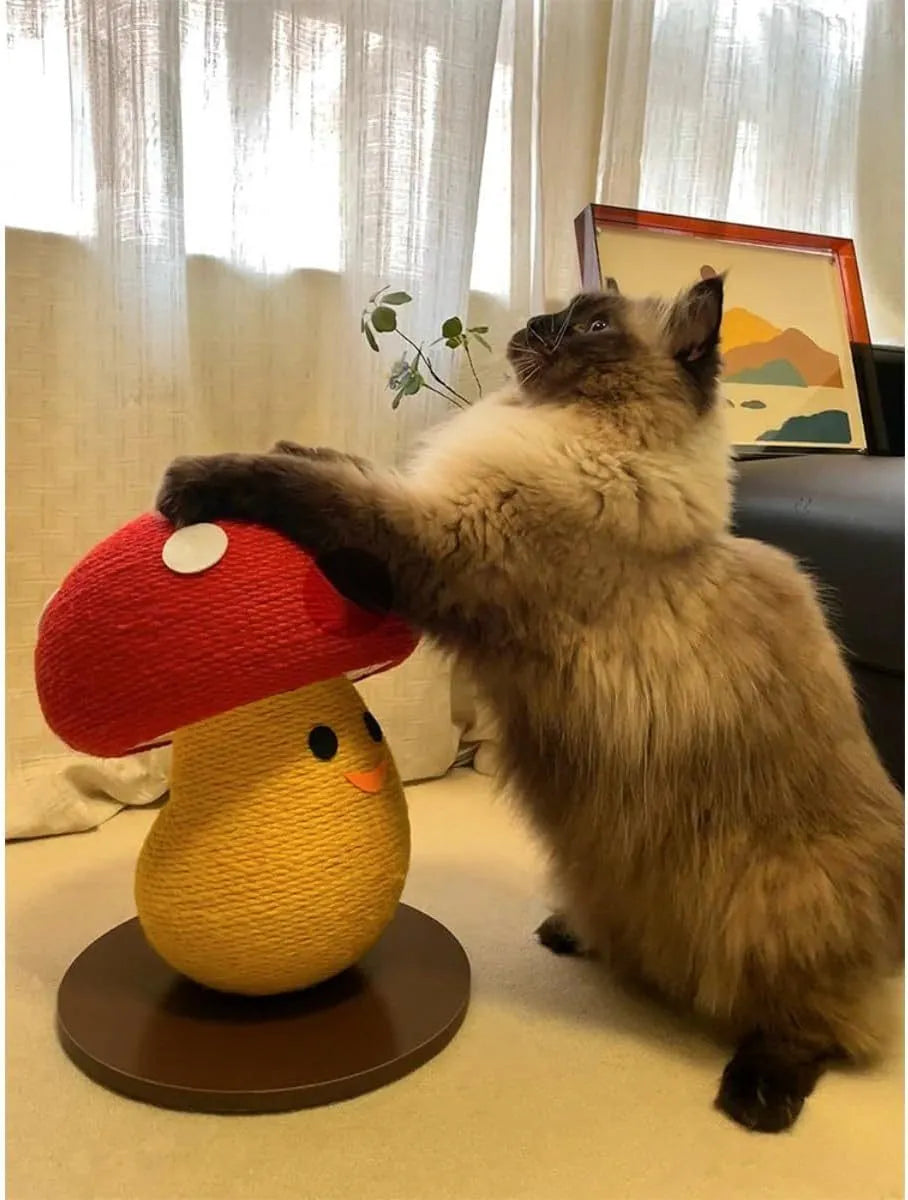 Foldable accordion design cardboard cat scratcher with mushroom shape for furniture protection