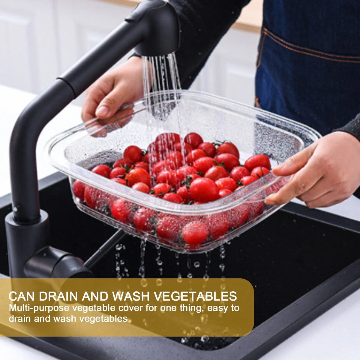 Plastic multi-layer dish cover in white with temperature display on dining table