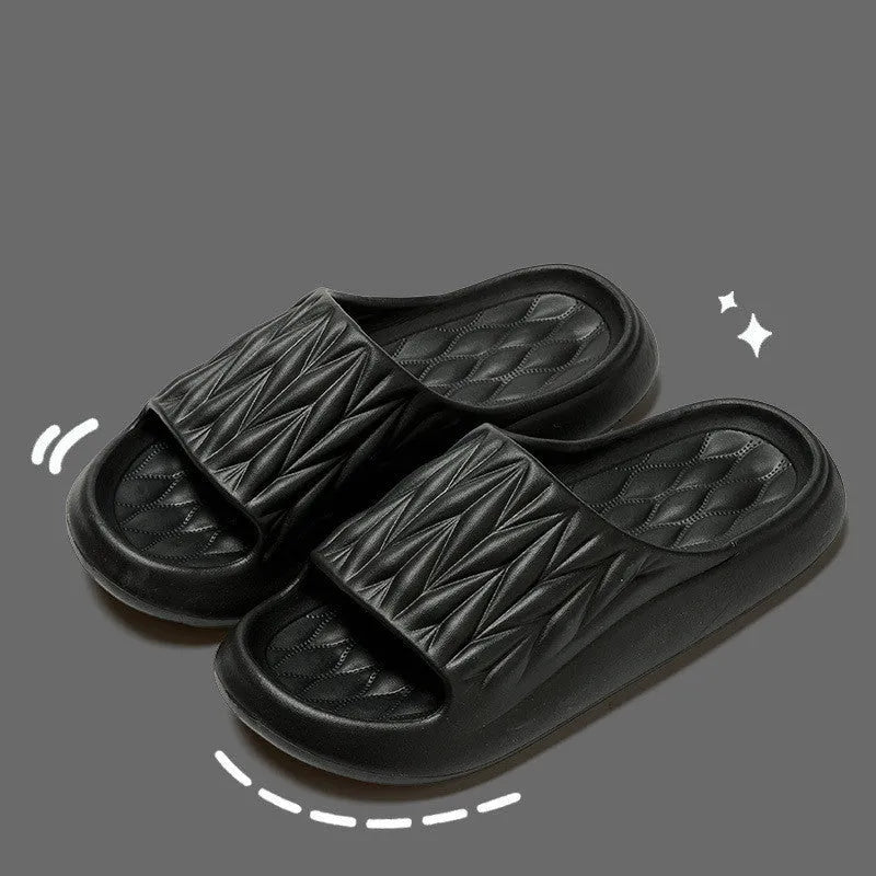 EVA leaf texture household slippers in various colours with non-slip soles