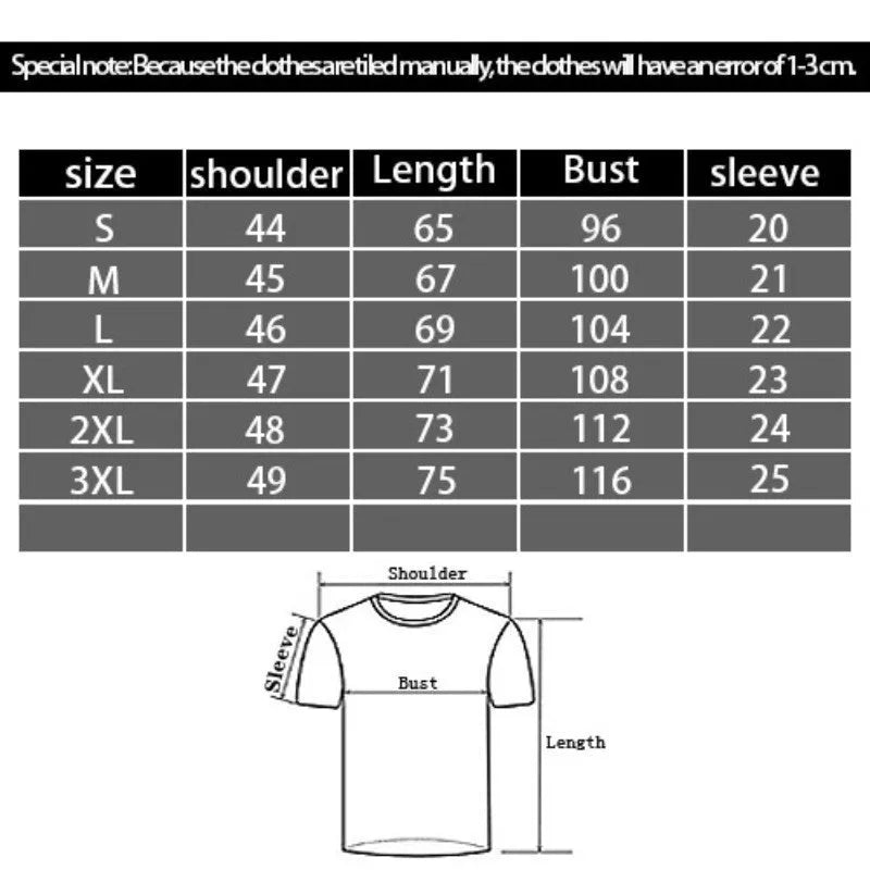 Men's black t-shirt with 3D printed cartoon pattern, loose fit short sleeves, round neck