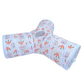 Suede three-channel foldable cat tunnel in T-shape design for indoor pet play and exercise