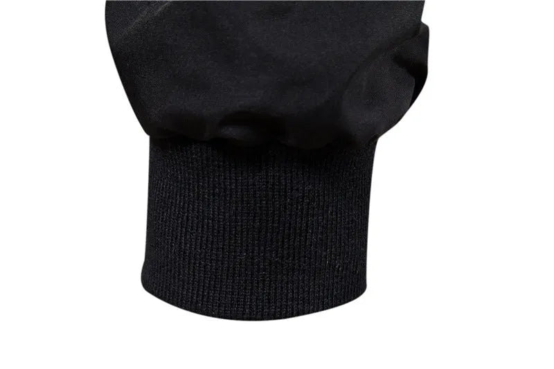 Men's solid colour thin casual jacket in polyester, shown in dark blue, on a hanger.