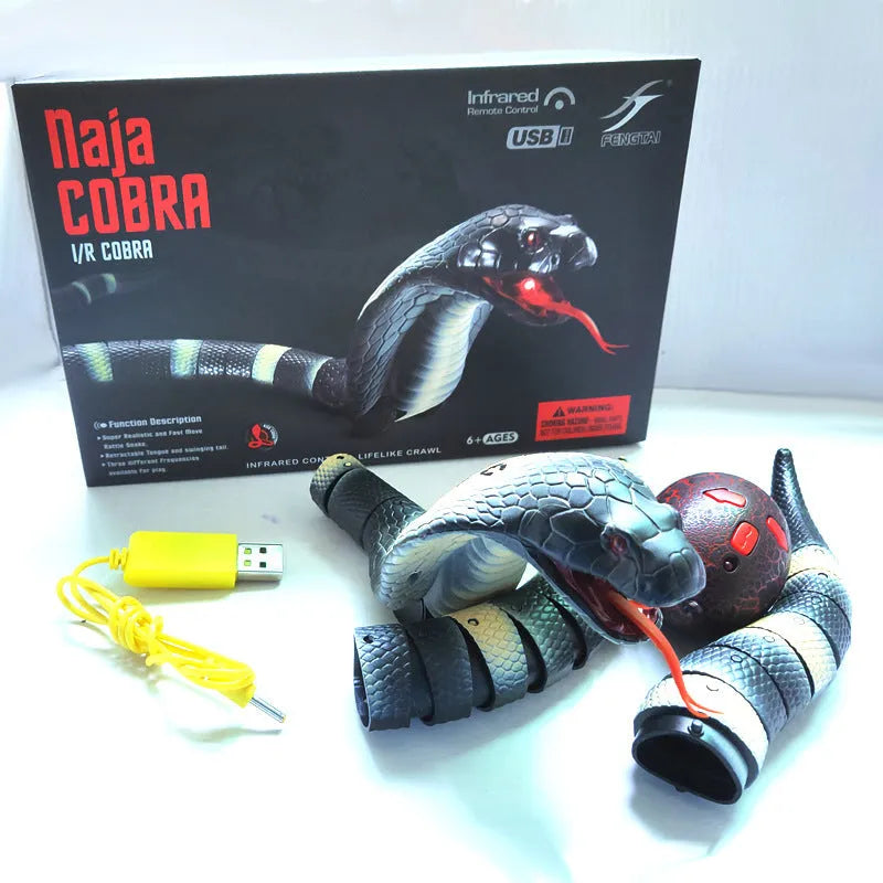 Automatic smart sensing snake cat toy with segmented body for realistic slithering movement