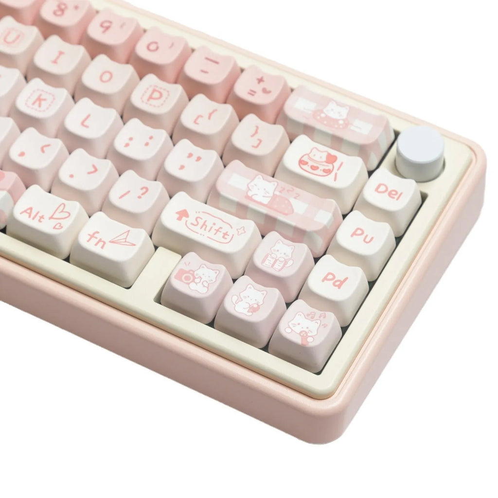 Full set of PBT sublimation keycaps for mechanical keyboards arranged in rows