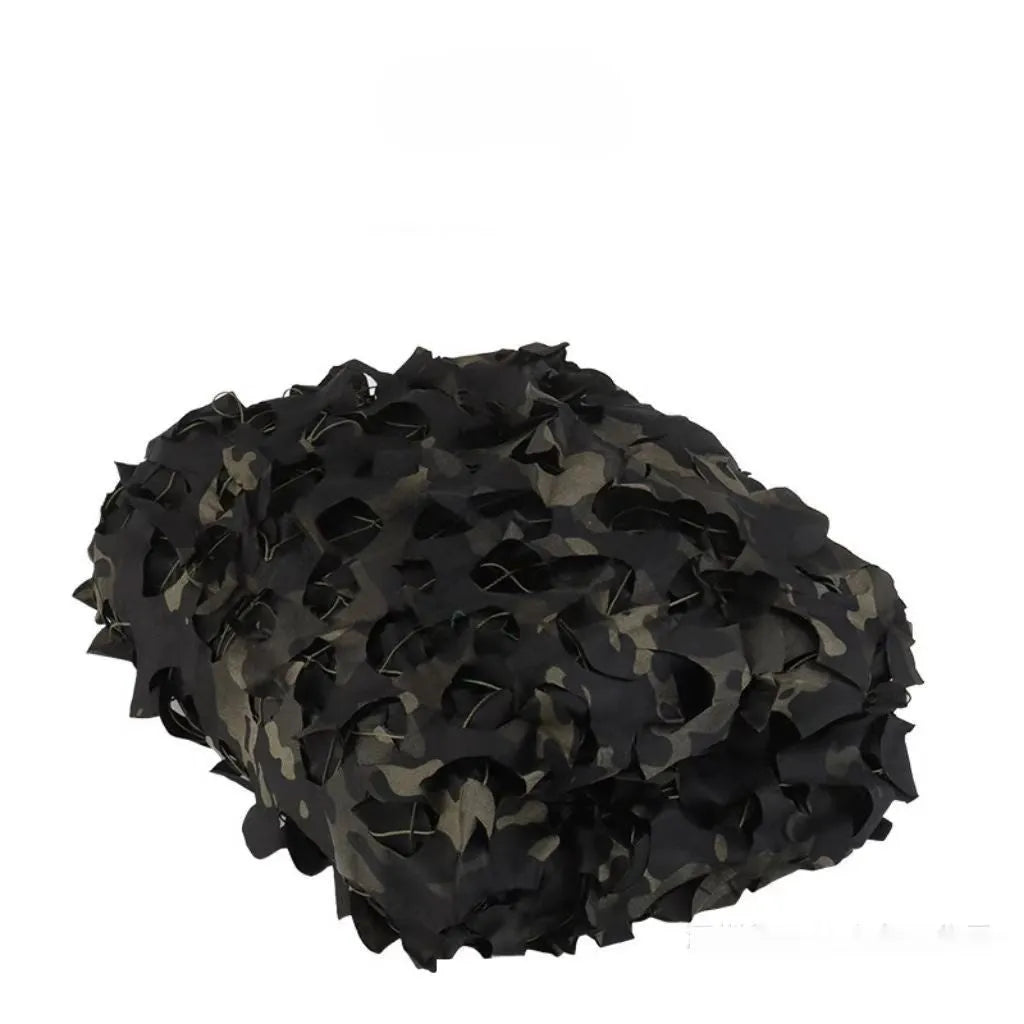 Green camouflage net with UV and infrared protection in dark night camouflage pattern